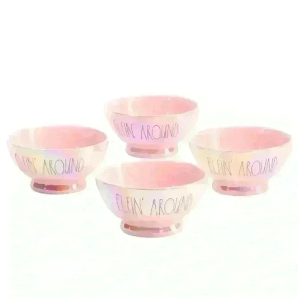 NEW Rae Dunn SET OF (4) - PINK Iridescent - Elfin’ Around - Adorable Bowl Set 💕 - Picture 1 of 6